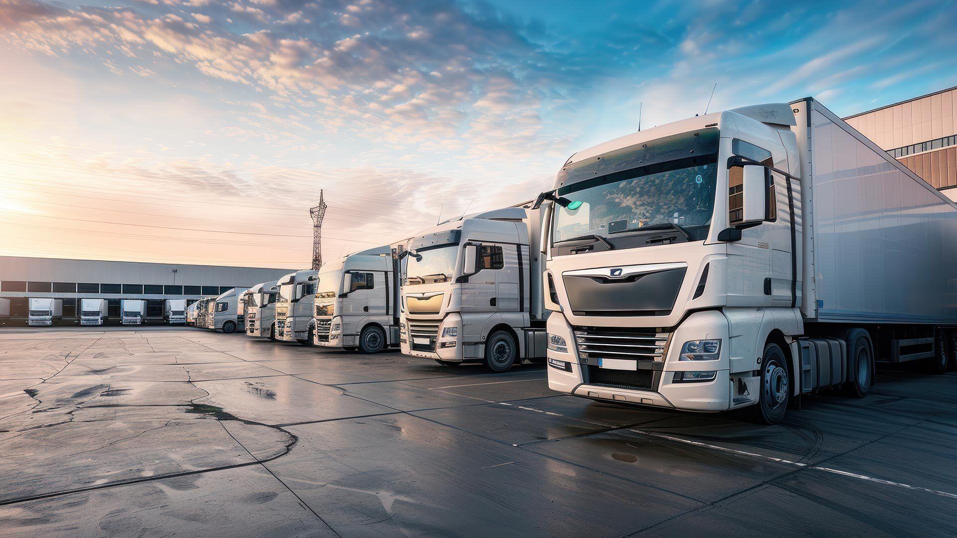 lorries parked