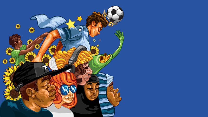 Artwork by JT Daniels from Oklahoma, USA   created for Visa’s Reimagine FIFA World Cup 2026 collaboration.