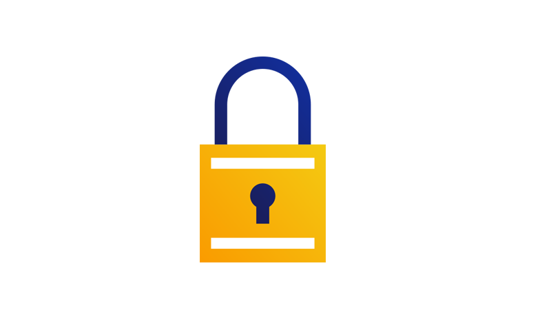Illustration of a secured padlock representing diligently managed risk and fraud. 
