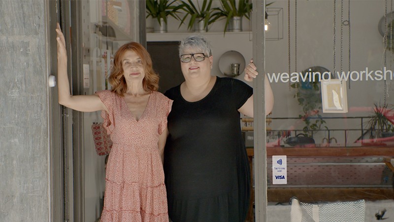 Women at the weaving workshop